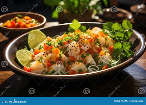  Ceviche de Pescado: Een Verfrissende Fusie van Zure Citrussappen en Pittige Chili Peper!